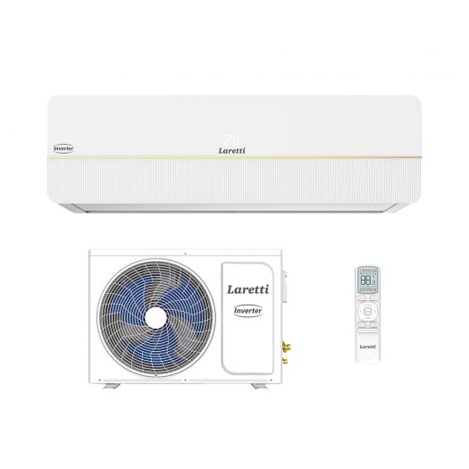 INVERTER SPLIT - AIR CONDITIONER 3.5 KW HEATING BELT, WI-FI– LARETTI LR-12WF GOLDEN WHITE WITH GOLDEN (DECORATIVE) LINE