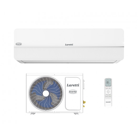 INVERTER SPLIT - AIR CONDITIONER 3.5 KW HEATING BELT, WI-FI– LARETTI LR-12WF WHITE WITH SILVERISH (DECORATIVE) LINE